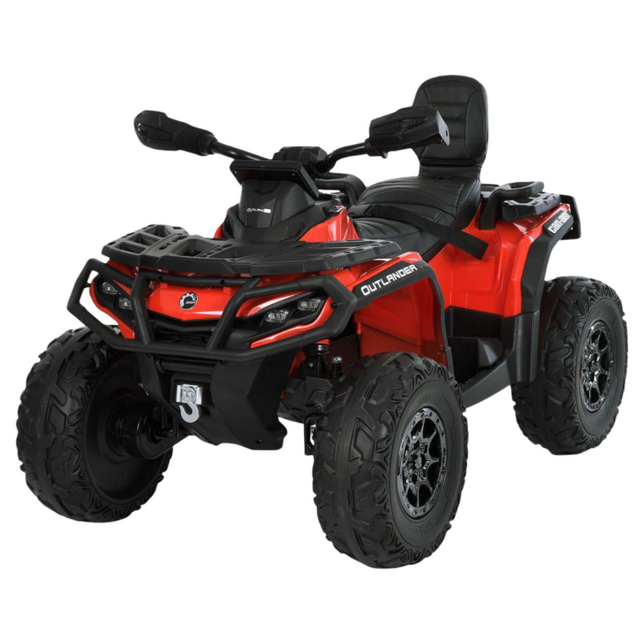 Квадроцикл детский двухместный M 6080EL-3 24V Can-Am 4 мотора по 200W/кожаное сиденье/EVA колеса Красный (32157353)