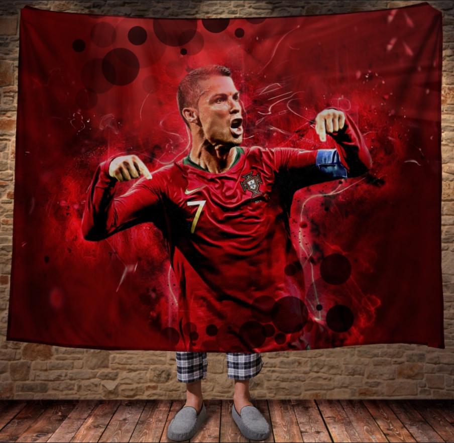Плед з 3D принтом Сristiano Ronaldo Red 150x200 см (epi_0329)
