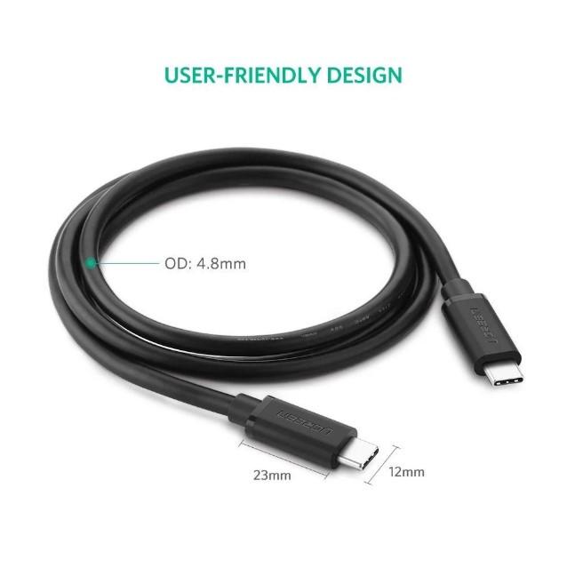 Кабель зарядный Ugreen USB 2,0 Type-C to Type-C PD QC 4,0 0,5 м Black (US286) - фото 8