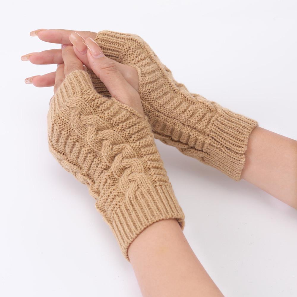 Мітенки з текстурою в'язки One size Бежевий (2330) - фото 1