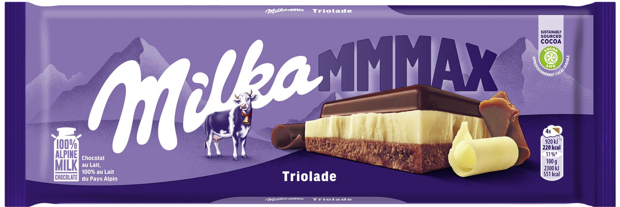 Шоколад Milka Triolade трехслойный с молочным и белым шоколадом 280 г (20847994) - фото 1