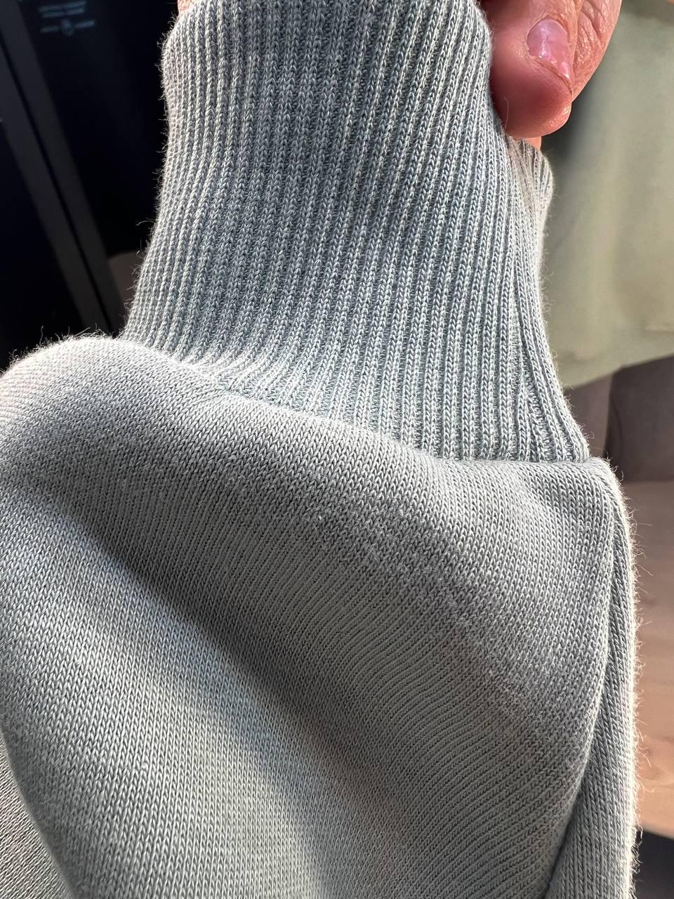 Свитшот женский PEPPER MINT 24-03 оверсайз удлиненный вышивка спереди утепленный XL Оливковый (957) - фото 3