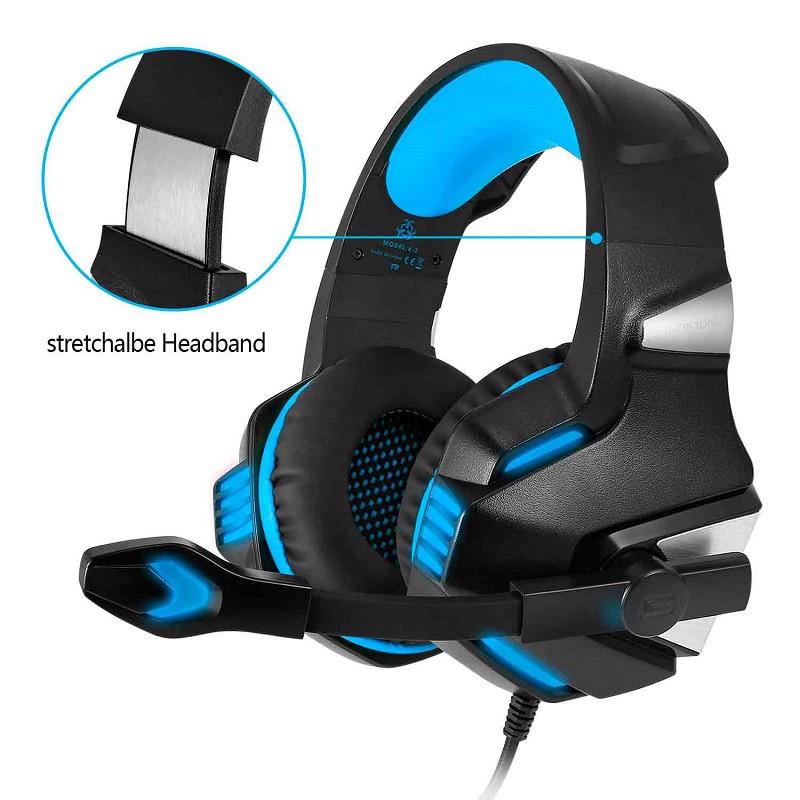 Навушники HUNTERSPIDER Gaming with LED V3 Black/Blue (532563) - фото 5