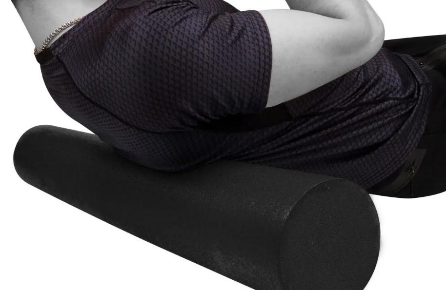 Массажный ролик гладкий PowerPlay 4021 Fitness Roller 90x15 см Черный (60836) - фото 2