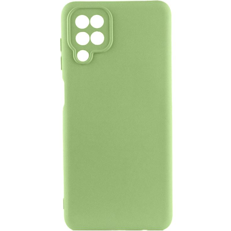 Противоударный чехол TPU GETMAN Liquid Silk Full Camera для Samsung Galaxy A12 Зеленый / Pistachio
