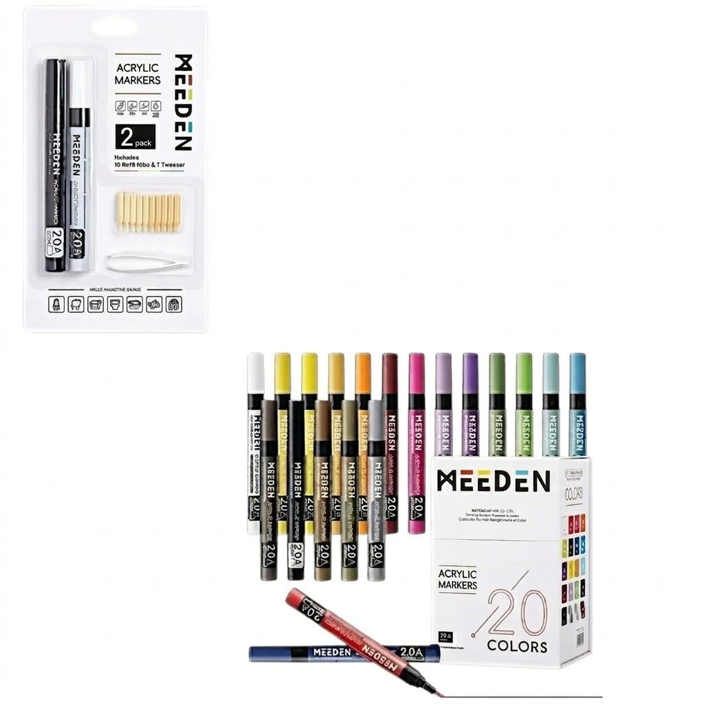 Набір маркерів акрилових професійний MEEDEN Acrylic Paint Markers 20 кольорів (34714658)