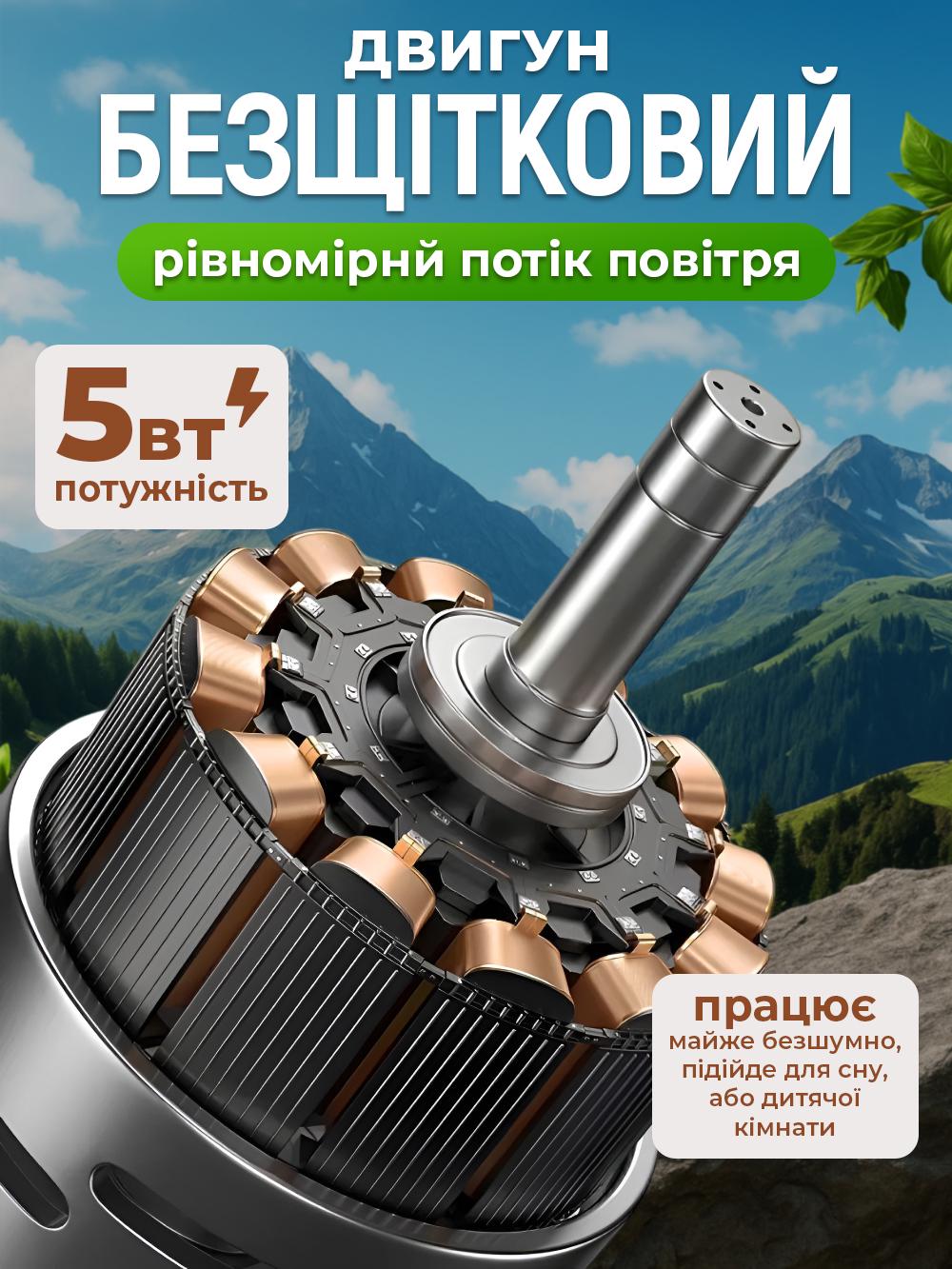 Настольный вентилятор Mini Fan USB аккумуляторный Черный (5fc696b1) - фото 7