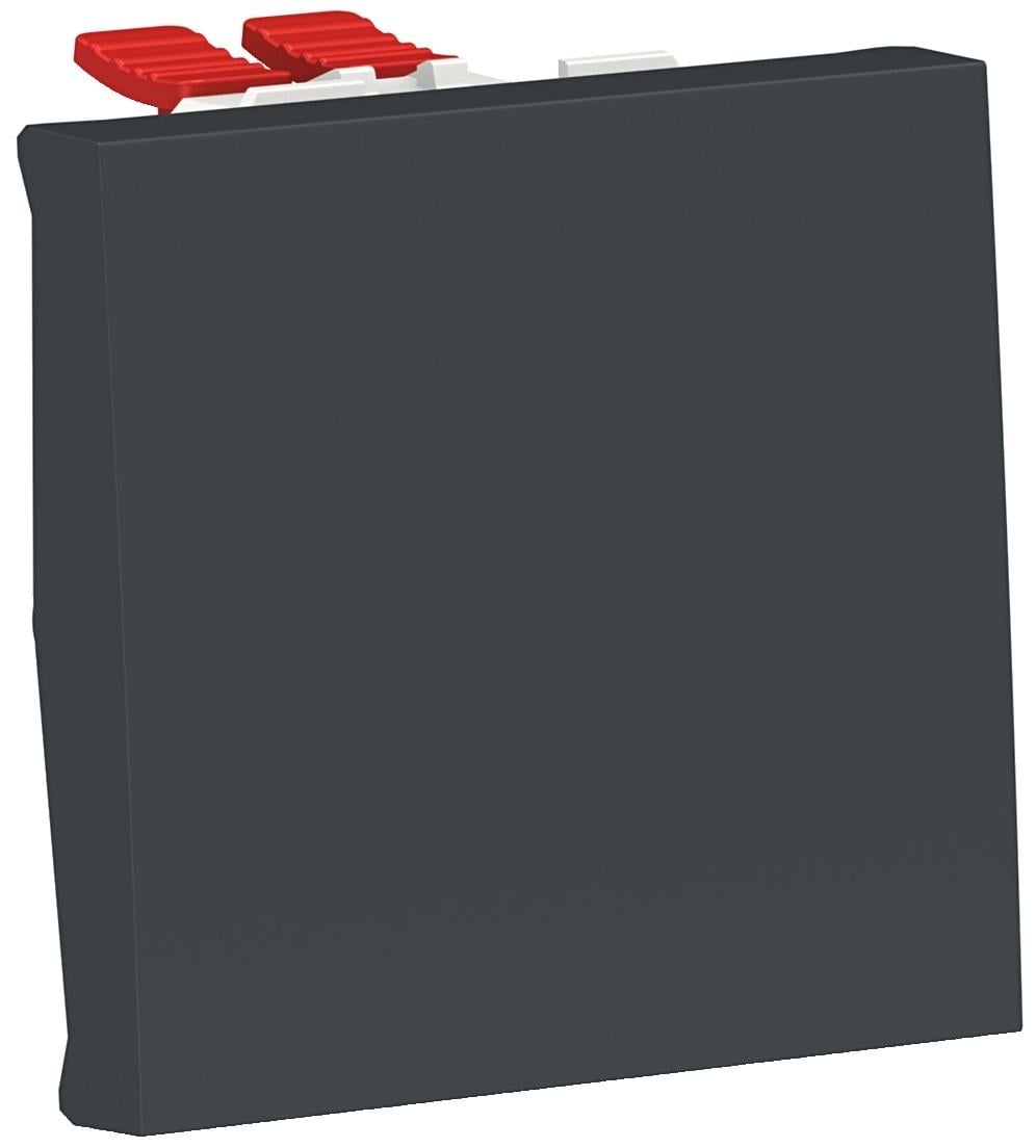 Выключатель проходной Schneider Electric Unica New одноклавишный перекрестный схема 7 10 А 2 модуля Антрацит (NU320554)