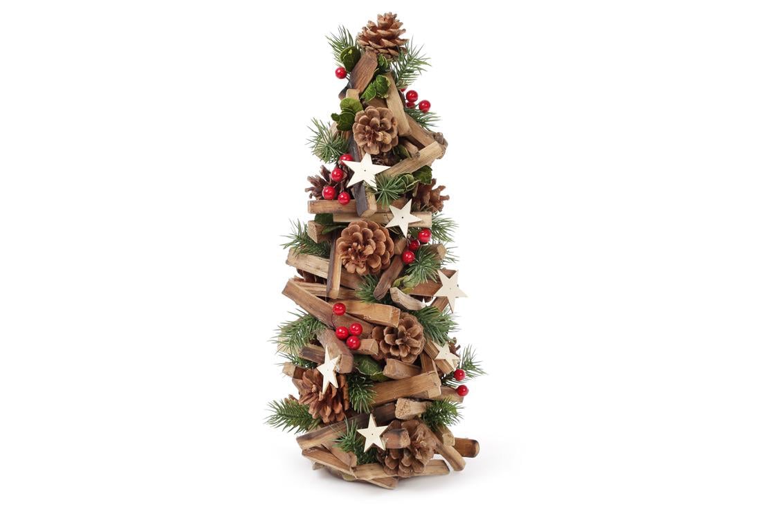 Декор BonaDi Ёлочка из шишек/ягод и звезд (743-227)