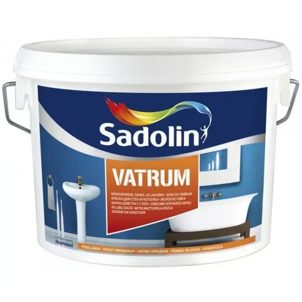 Краска для стен и потолков латексная полуматовая Sadolin Vatrum 10 л BW Белый (2889929484)