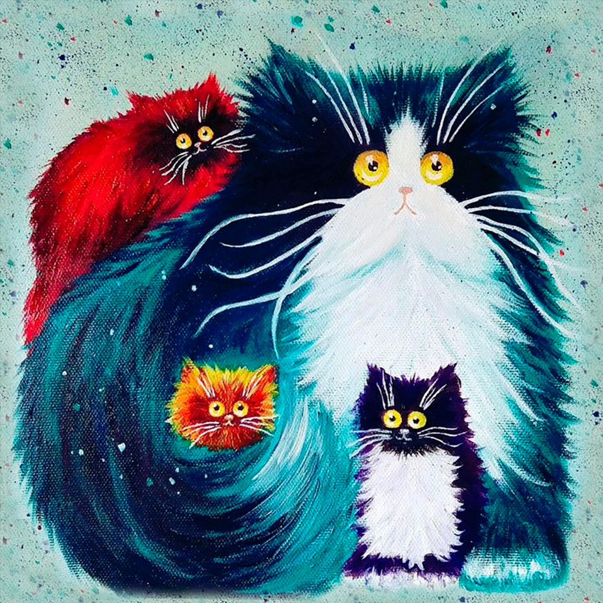 Алмазная мозаика на подрамнике Santi Пушистые котята 30x30 см (Top-954316)
