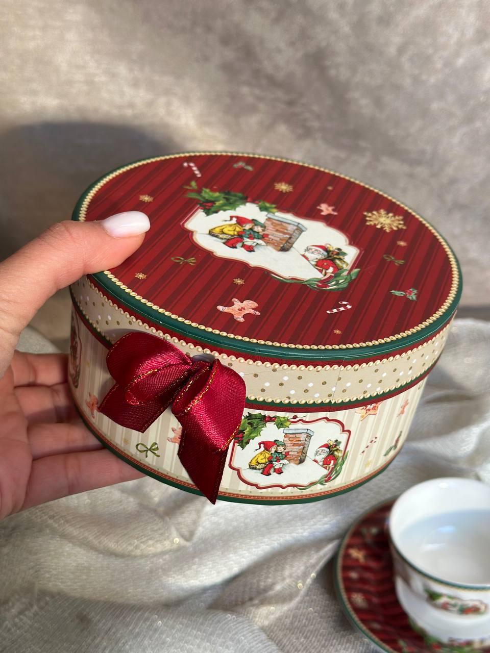Чашка новогодняя Magic Christmas фарфоровая с блюдцем в подарочной упаковке 120 мл 13 см (R33354) - фото 4