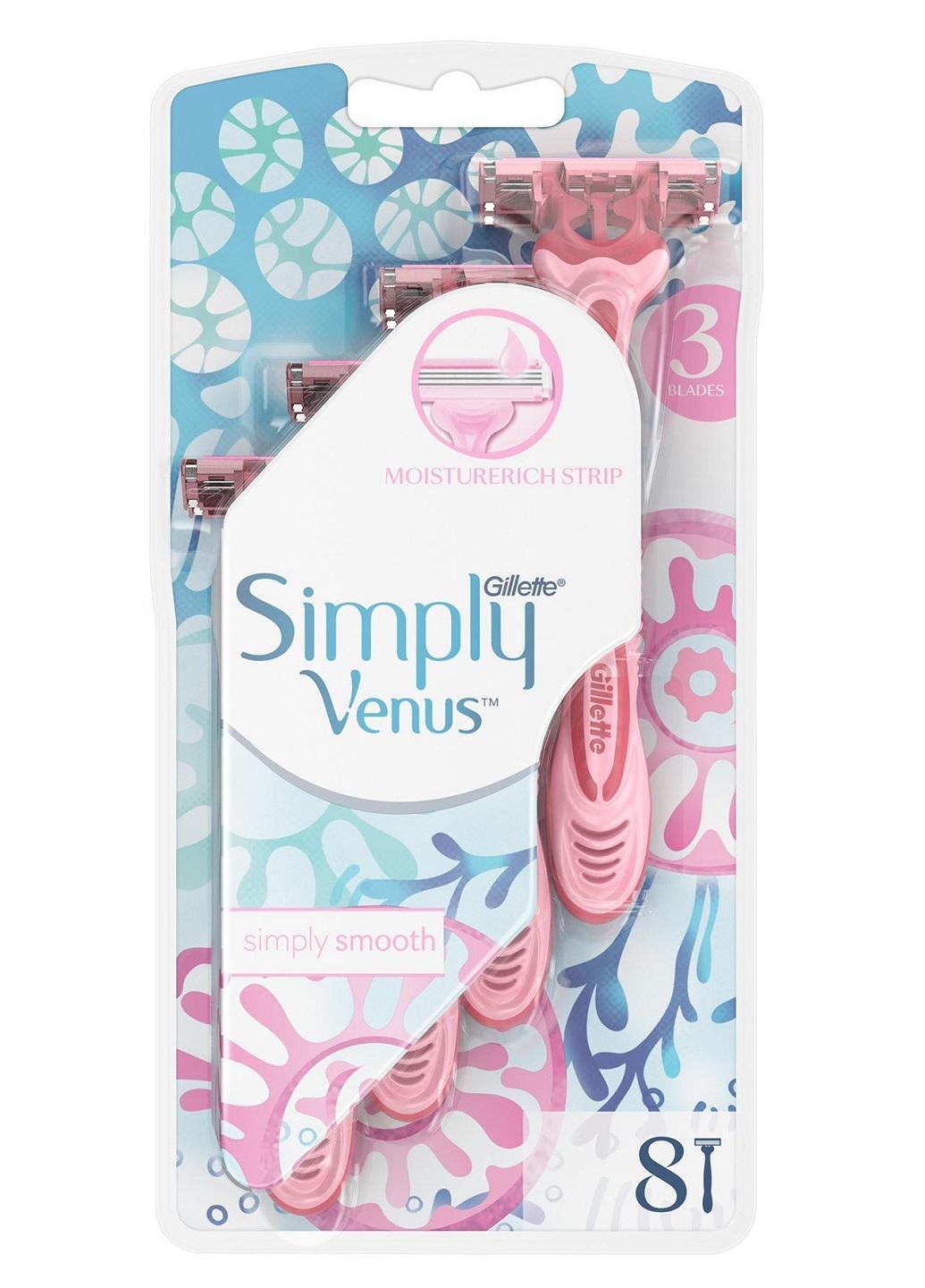 Станки для бритья Gillette Simply Venus 8 шт. (Е-00881) - фото 1