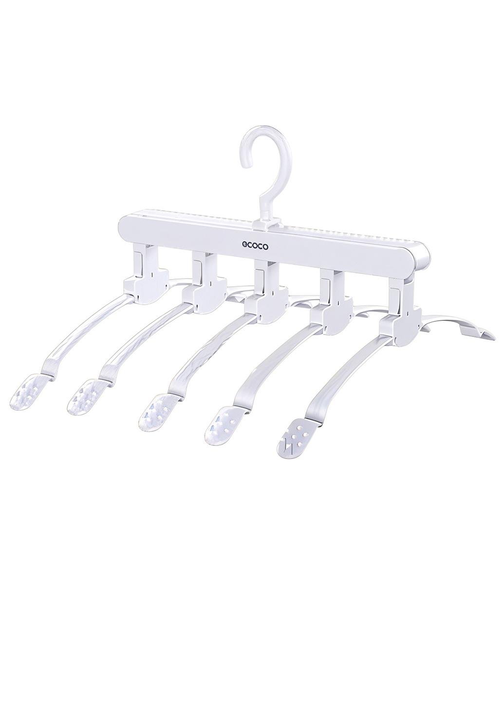 Вішалка-трансформер ECOCO MAC-26 5в1 протиковзка для горизонтального та вертикального зберігання одягу Білий (66541)