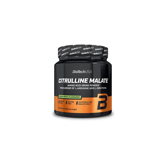 Цитруллин для спорта BioTechUSA Citrulline Malate Powder 300 г 90 порций Green Apple - фото 1