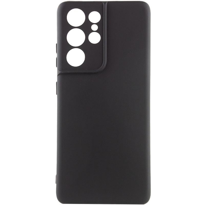 Противоударный чехол TPU GETMAN Liquid Silk Full Camera для Samsung Galaxy S21 Ultra Черный/Black