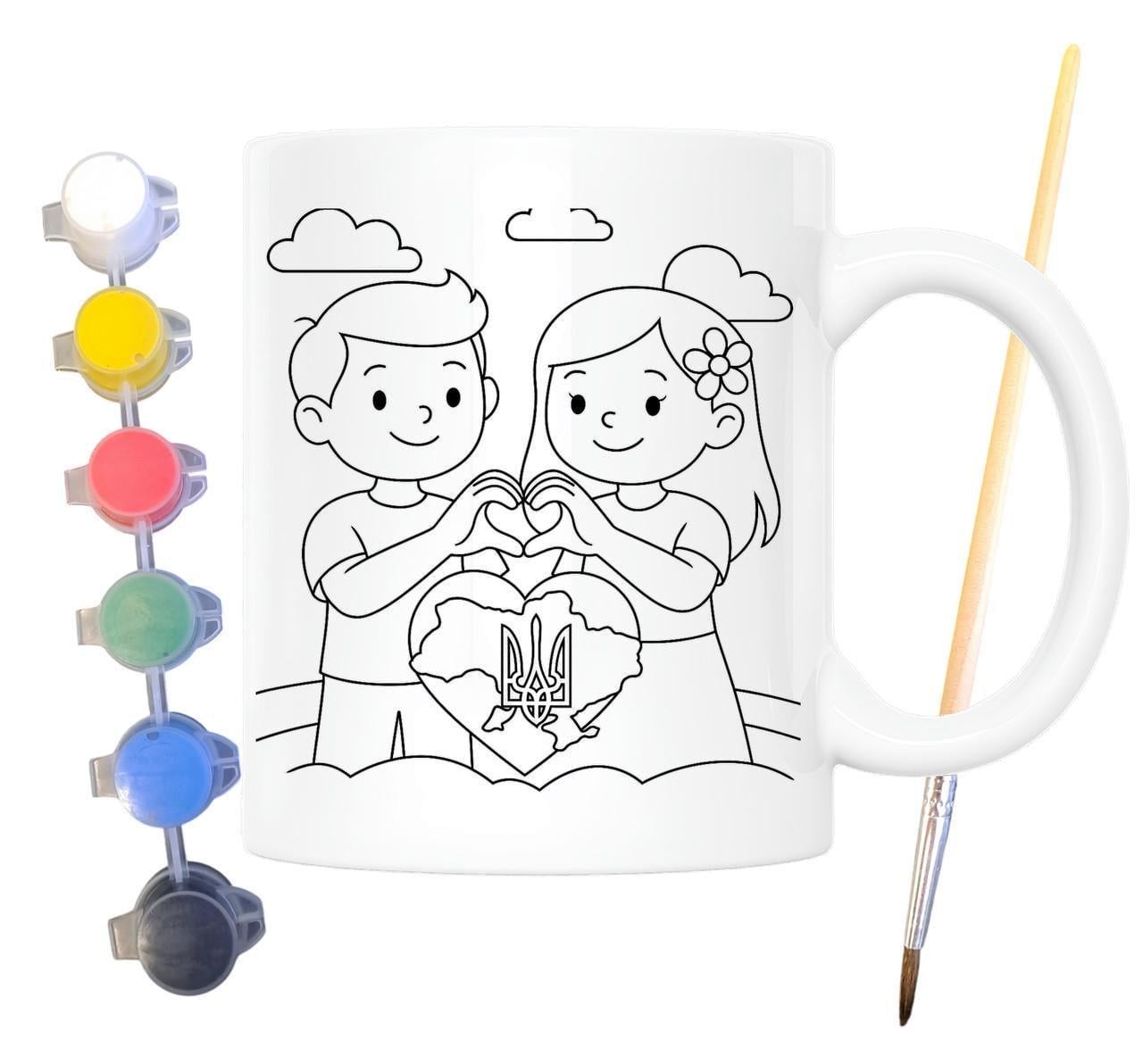 Набор для творчества кружка раскраска Украина 330 мл Белый (КР0149)
