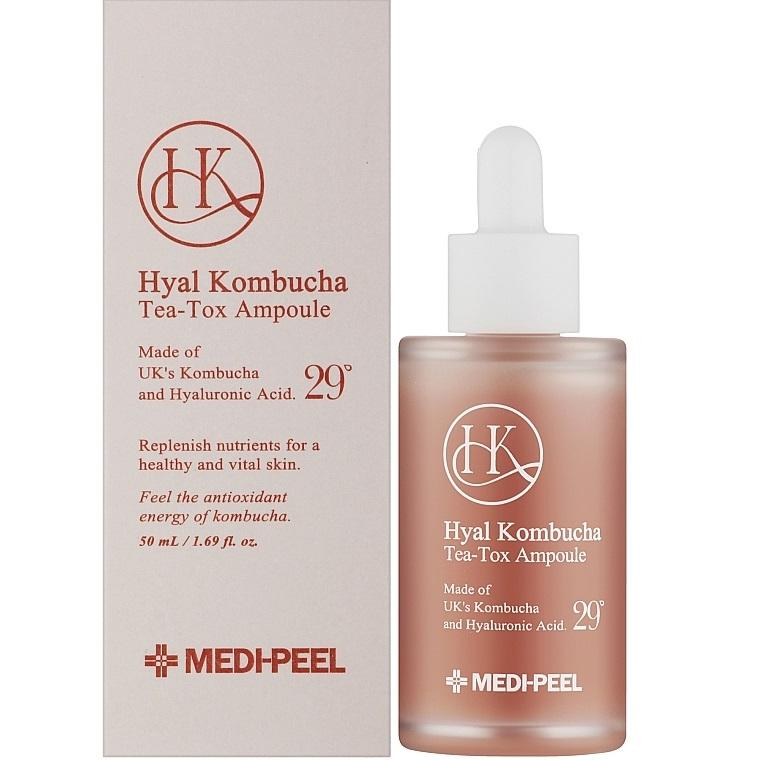 Сыворотка для лица восстановительная Medi Peel Hyal Kombucha Tea-Tox Ampoule для укрепления и успокоения кожи с комбучей 50 мл (640_1502)