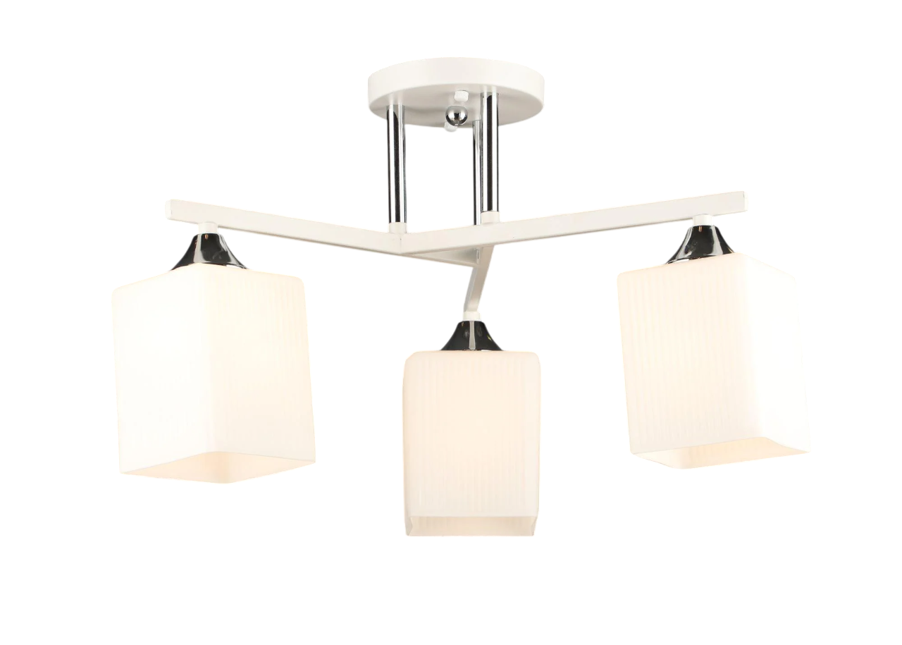 Люстра потолочная Valeso на 3 плафона N6788/3 для спальни гостиной белый Хром
