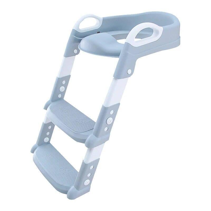 Сидіння на унітаз дитяче Bestbaby BC-108 зі сходинкою та ручками Gray