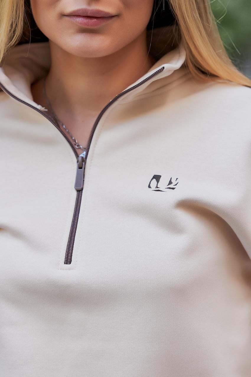 Костюм женский Лакоста М196.4 с начесом M Бежево-Серый (983-1-61) - фото 4 Костюм женский Лакоста М196.4 с начесом M Бежево-Серый (983-1-61) - фото 4