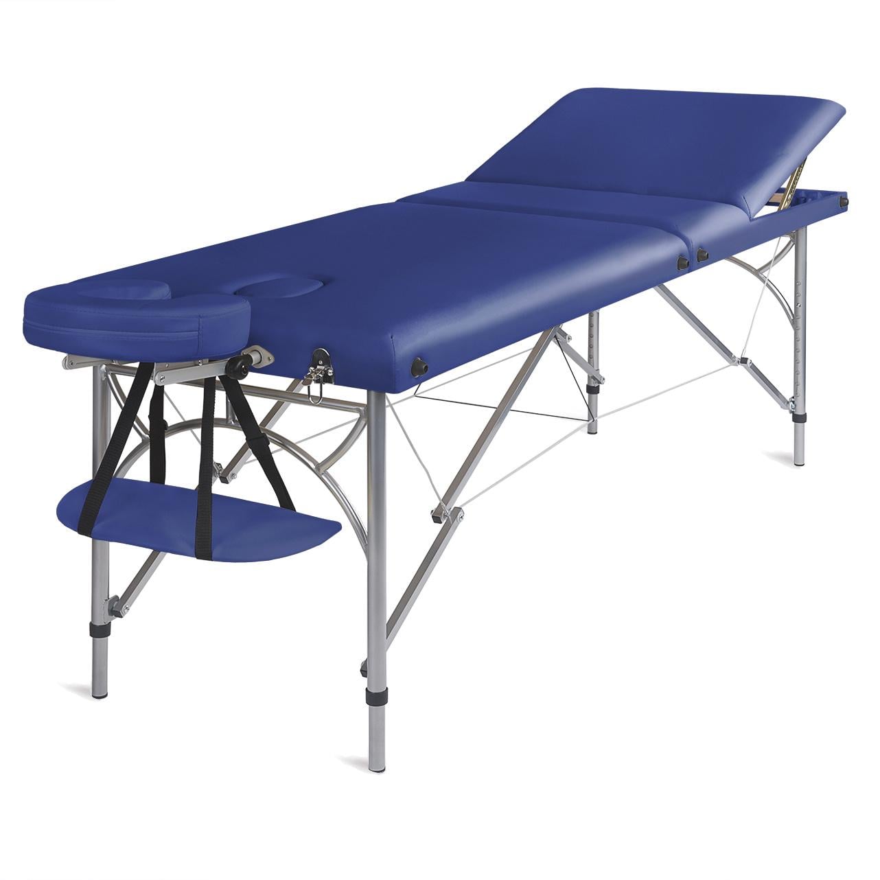 Стіл масажний алюмінієвий трисекційний Medimas Ultra-3 195x70 см Синій