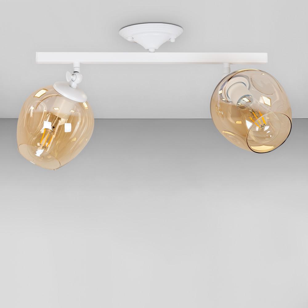 Люстра стельова лофт Light House LS-18142F-2 WH/BR Білий/Бурштиновий Люстра стельова лофт Light House LS-18142F-2 WH/BR Білий/Бурштиновий