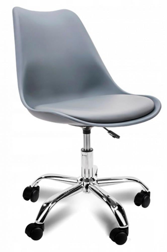 Офісне крісло Bonro B-487 з екошкіри на колесах Сірий (132-76-42300039)