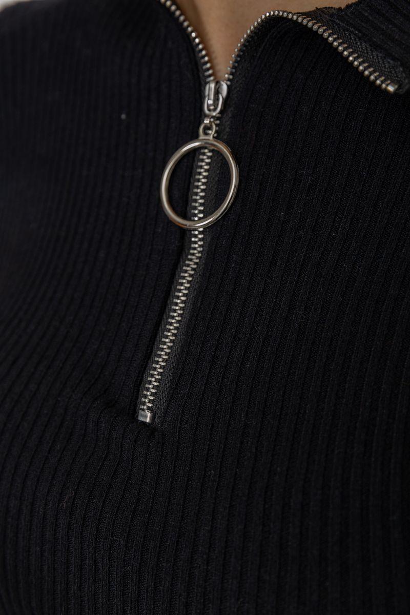 Кофта жіноча на блискавці в рубчик Ager 221R001 S/M Чорний (9624347) - фото 5 Кофта жіноча на блискавці в рубчик Ager 221R001 S/M Чорний (9624347) - фото 5
