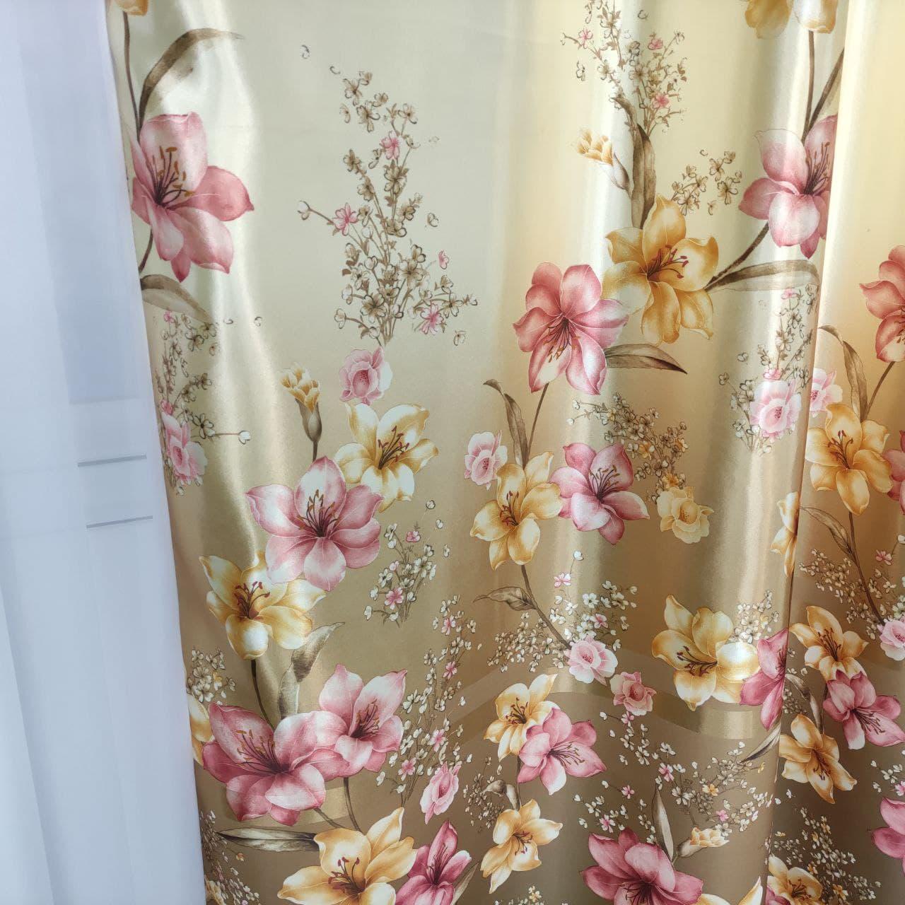 Штори ALBO з квітковим принтом 150x270 см 2 шт. Зелений (SH-M650-1) - фото 3 Штори ALBO з квітковим принтом 150x270 см 2 шт. Зелений (SH-M650-1) - фото 3