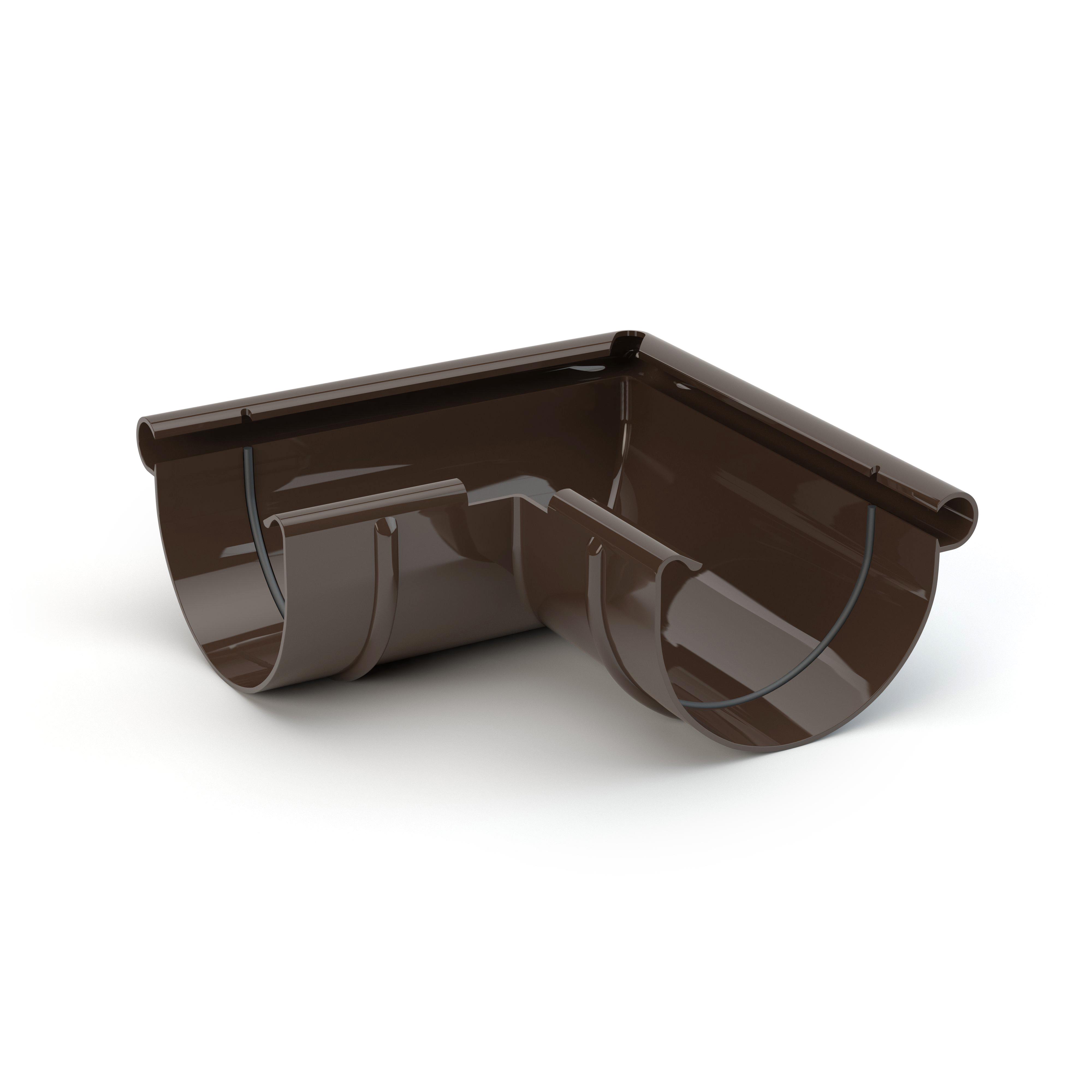 Кут ринви зовнішній Gamrat 90° 125 мм Темно-коричневий (315-224-180) - фото 2