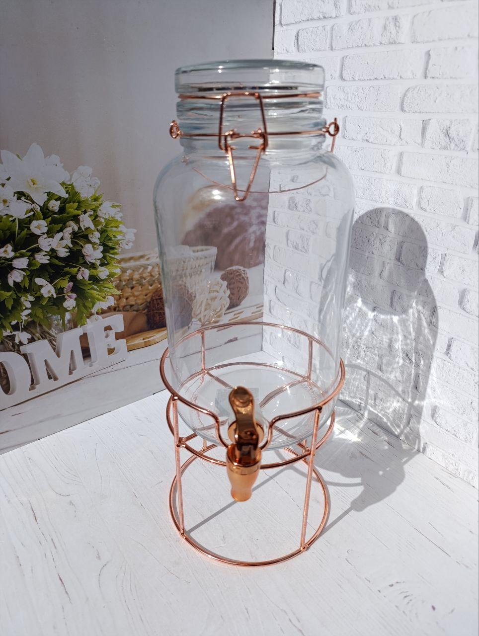 Лимонадник SNT 9036 стеклянный на металлической подставке 4 л Прозрачный (9036) - фото 1 Лимонадник SNT 9036 стеклянный на металлической подставке 4 л Прозрачный (9036) - фото 1