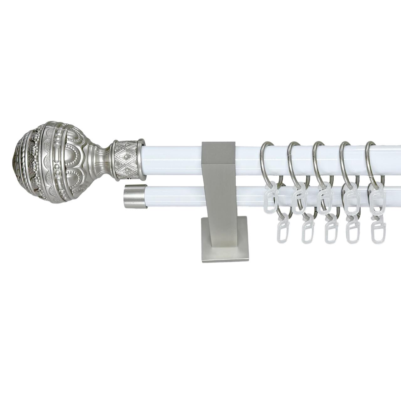 Карниз для штор Orvit Арабеска двухрядный 25/19 мм техно 160 см Белый/Сатин (000-8012)