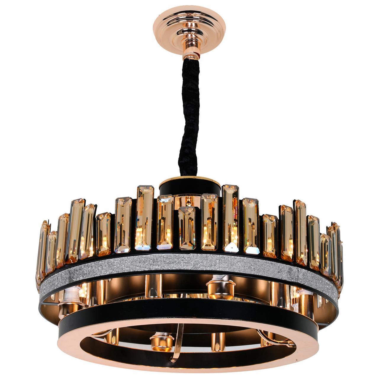 Люстра Sirius с хрустальным плафоном под 12 ламп Е14 Черный/Золотой (19808-12)