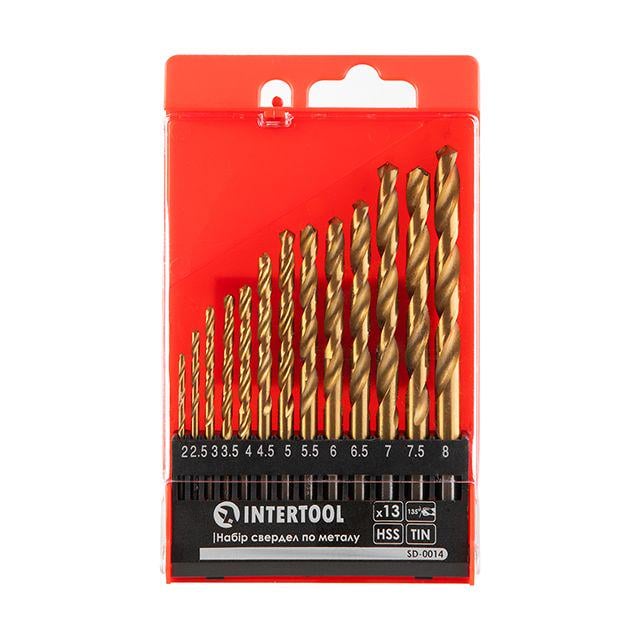 Набор сверл по металлу Intertool DIN338 HSS 13 шт. 2-8 мм (SD-0014)