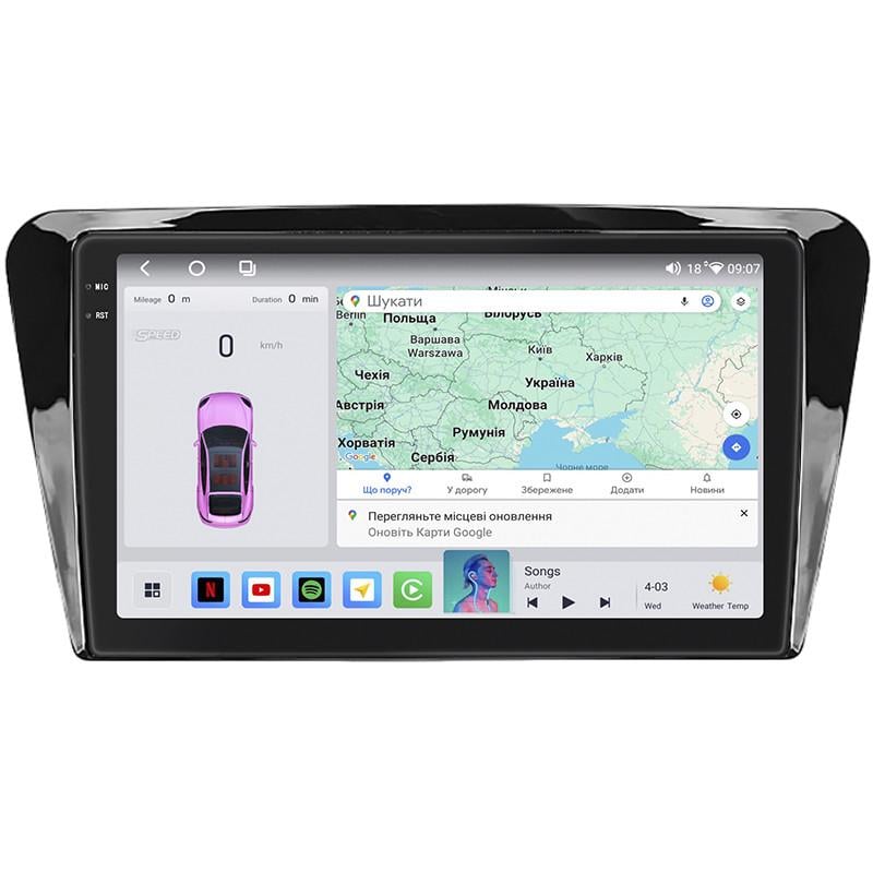 Автомагнитола Lesko для Skoda Octavia III A7 Рестайлинг 2017-2020 4/64 QLED CarPlay 4G Wi-Fi GPS 360 Prime 10" (22391491)