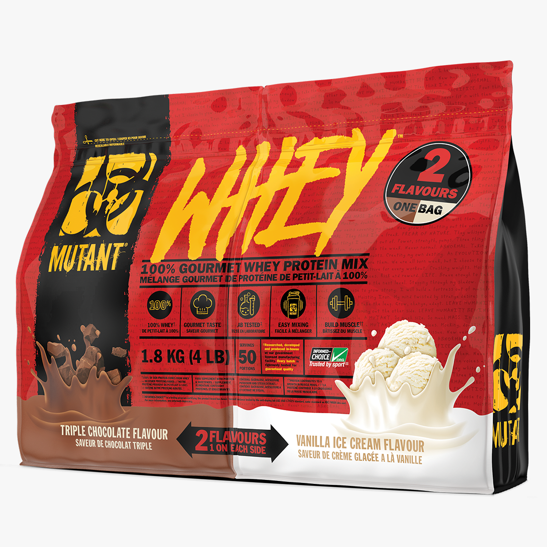 Протеин Mutant Whey Dual Chamber Triple Choc & Vanilla 1800 г