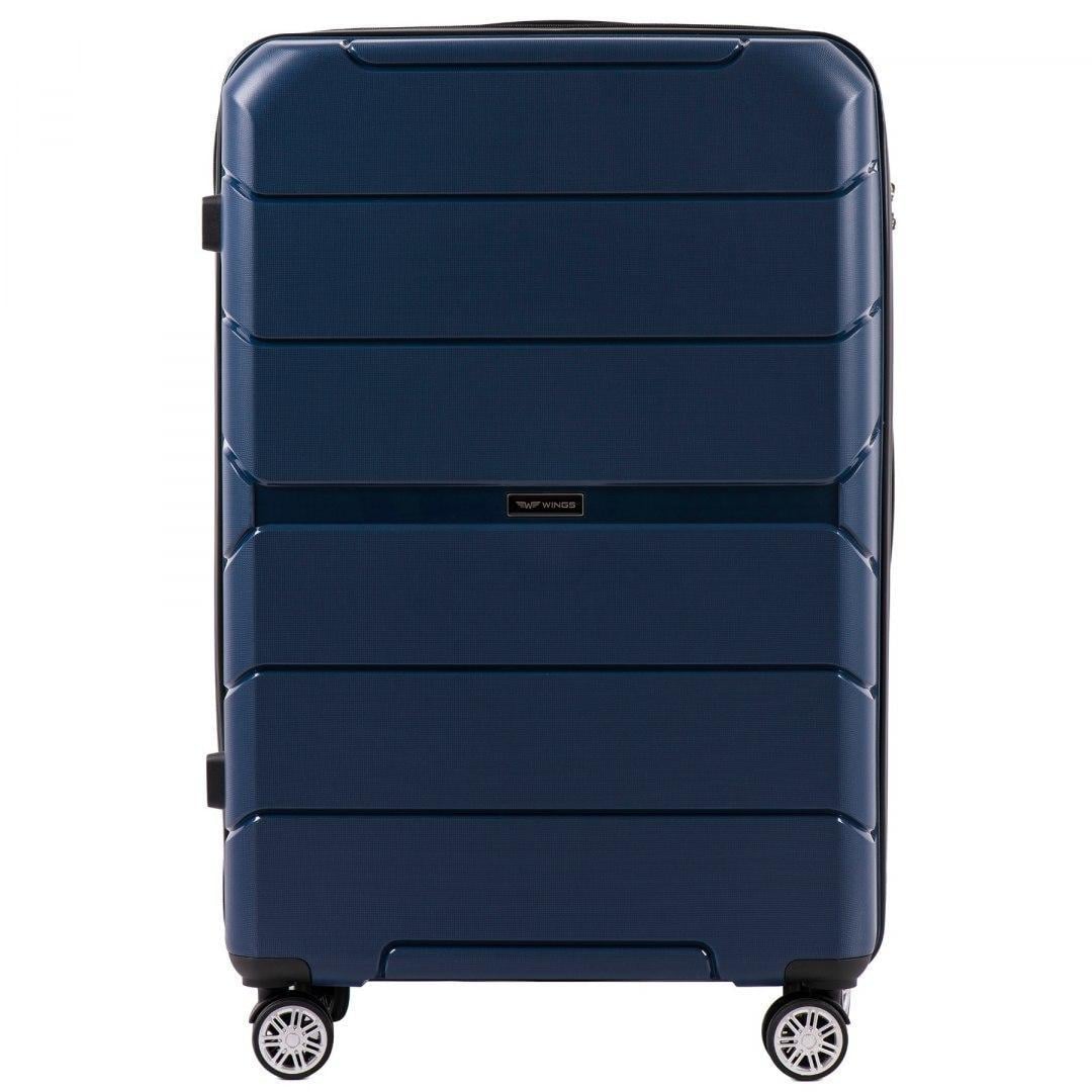 Чемодан большой Wings PP05 L на 4 сдвоенных колесах 86 л Темно-синий