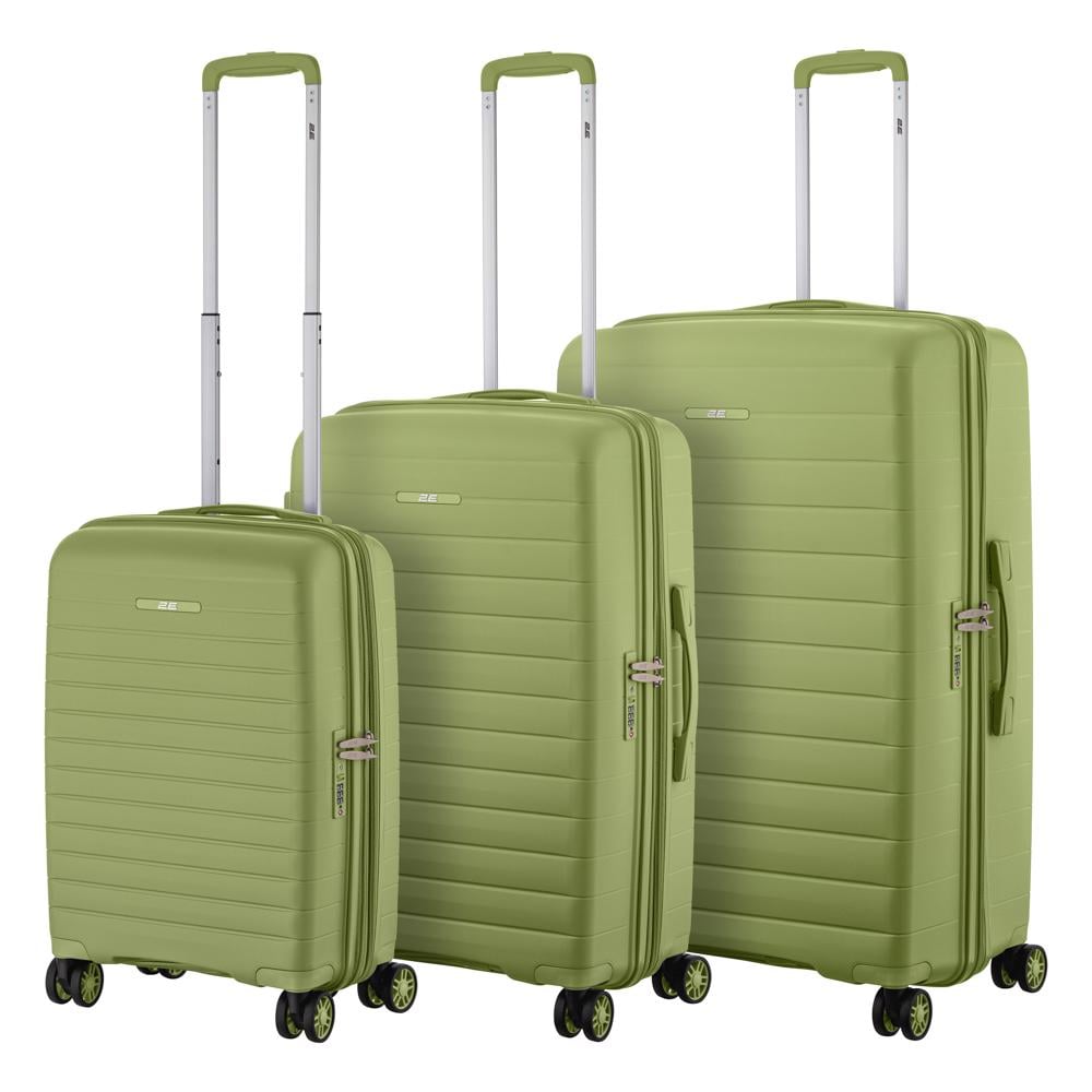 Набір валіз дорожніх 2E Aero поліпропілен замок TSA з 4 колесами S/M/L Оливково-зелений (2E-SPP-AERO-SET3-MG) - фото 2 Набір валіз дорожніх 2E Aero поліпропілен замок TSA з 4 колесами S/M/L Оливково-зелений (2E-SPP-AERO-SET3-MG) - фото 2