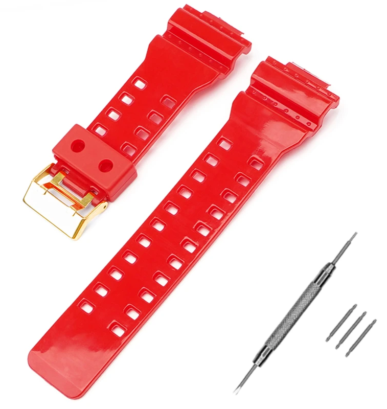Ремінець для Casio G-Shock GA-100/110/120 Red-Glossy GD (4050) Ремінець для Casio G-Shock GA-100/110/120 Red-Glossy GD (4050)