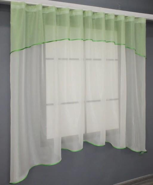 Тюль арка 280х170 см Молочный/Салатовый (036к) - фото 2