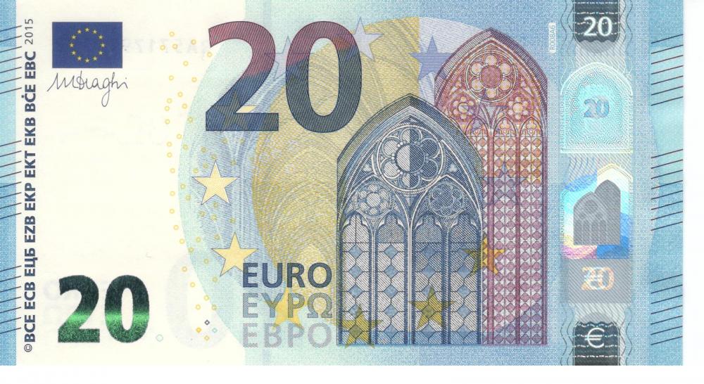 Коллекционная банкнота Германия 20 евро 2015 RA R008 UNC (Б06779)