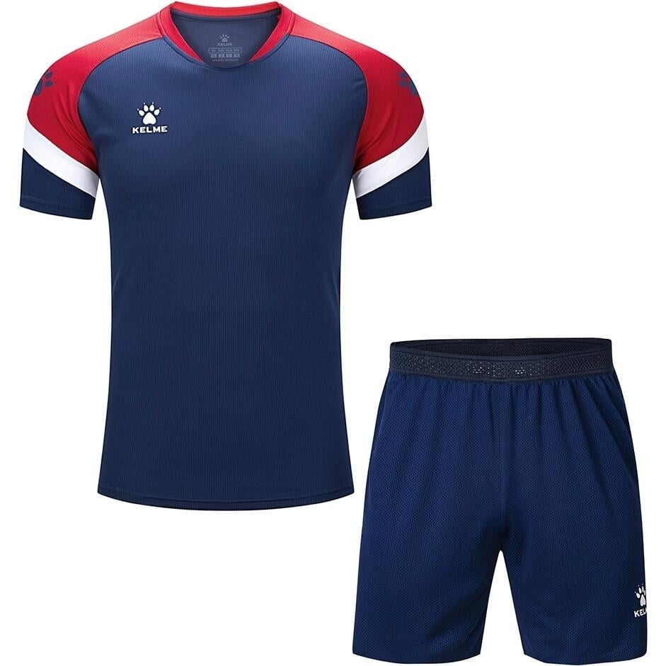 Комплект футбольної форми Kelme BRAVO XL Темно-синьо-червоний (92.9423_3801265.9416)