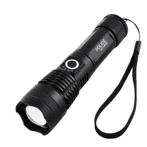 Фонарь аккумуляторный BL-X71-P50 со шнурком и держателем алюминиевый 19 Вт IP44 5 режимов работы Черный (opt-13410)