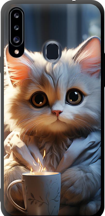 Чехол на Samsung Galaxy A20s A207F White cat (5646b-1775-42517)