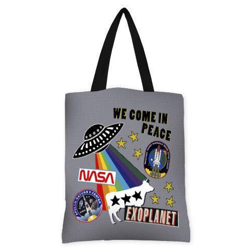 Сумка женская тканевая Presentville We come in peace (SV UNI013 BL)