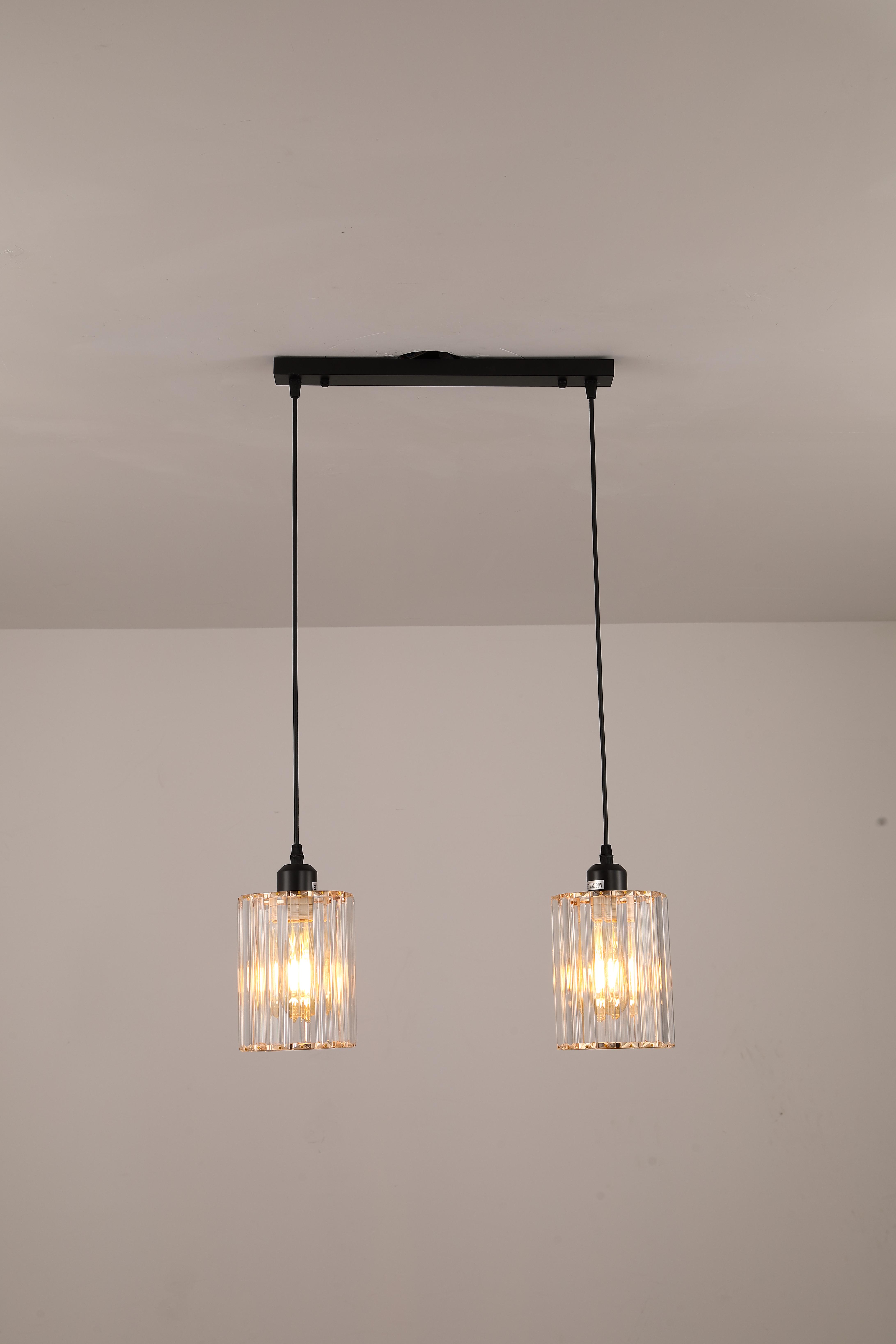 Люстра подвесная Sirius GLD-20996-2 BK+CR на 2 плафона