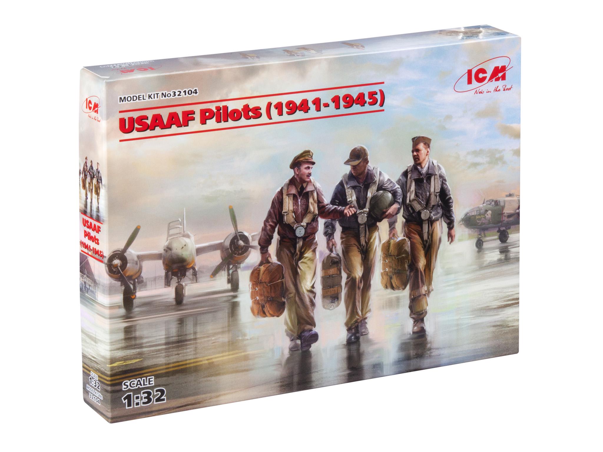 Сборная модель ICM Пилоты ВВС США 1941-1945 гг 3 фигуры (32104)