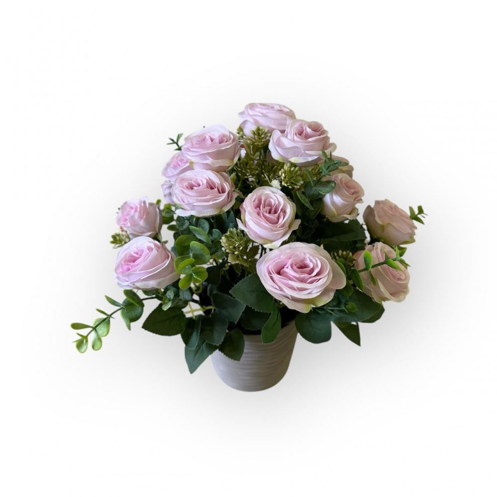 Букет троянди в кашпо ПЛАСТМАКС Бузковий (R0204) - фото 1 Букет троянди в кашпо ПЛАСТМАКС Бузковий (R0204) - фото 1