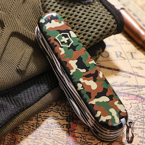 Комплект нож Victorinox Huntsman Millitary 1.3713.94/чехол с фонариком - фото 8